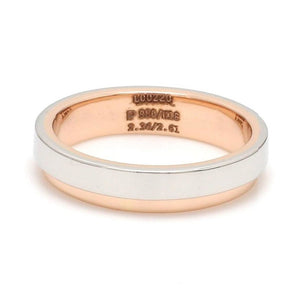 Platinum Love Bands with Rose Gold Step JL PT 925-A