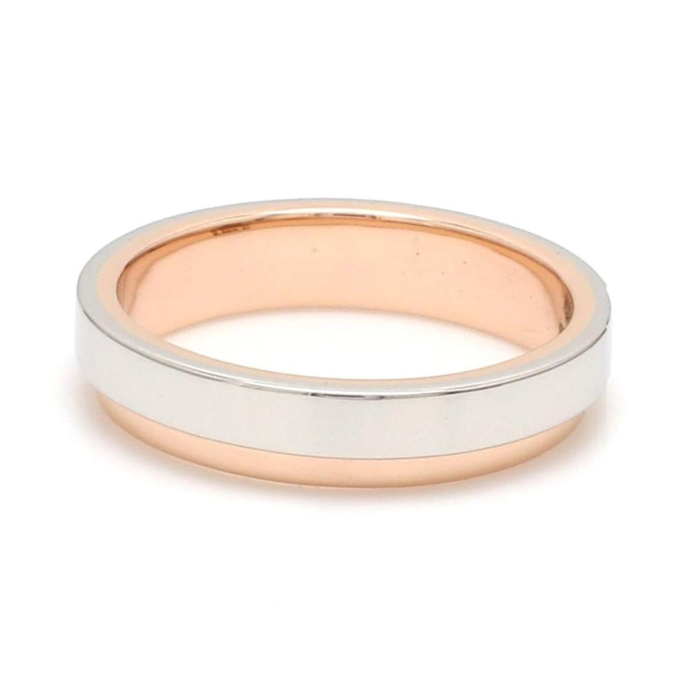 Platinum Love Bands with Rose Gold Step JL PT 925-A