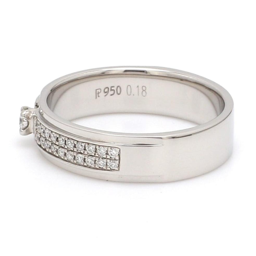 Platinum Love Bands with Sparkling Diamonds JL PT 622