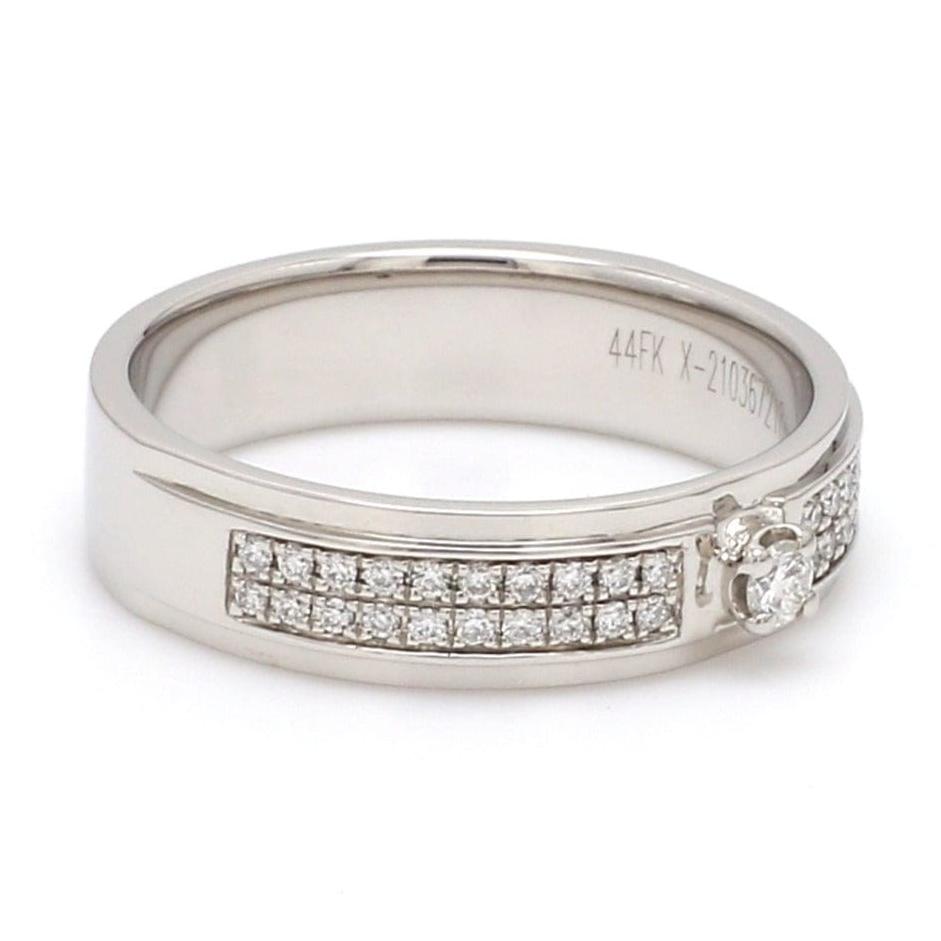 Platinum Love Bands with Sparkling Diamonds JL PT 622