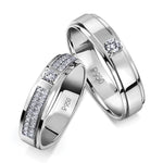 Load image into Gallery viewer, Platinum Love Bands with Sparkling Diamonds JL PT 622
