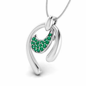 Platinum Pendant Set with Emerald for Women JL PT PE NL8636E   Jewelove.US