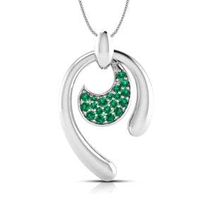 Platinum Pendant Set with Emerald for Women JL PT PE NL8636E   Jewelove.US