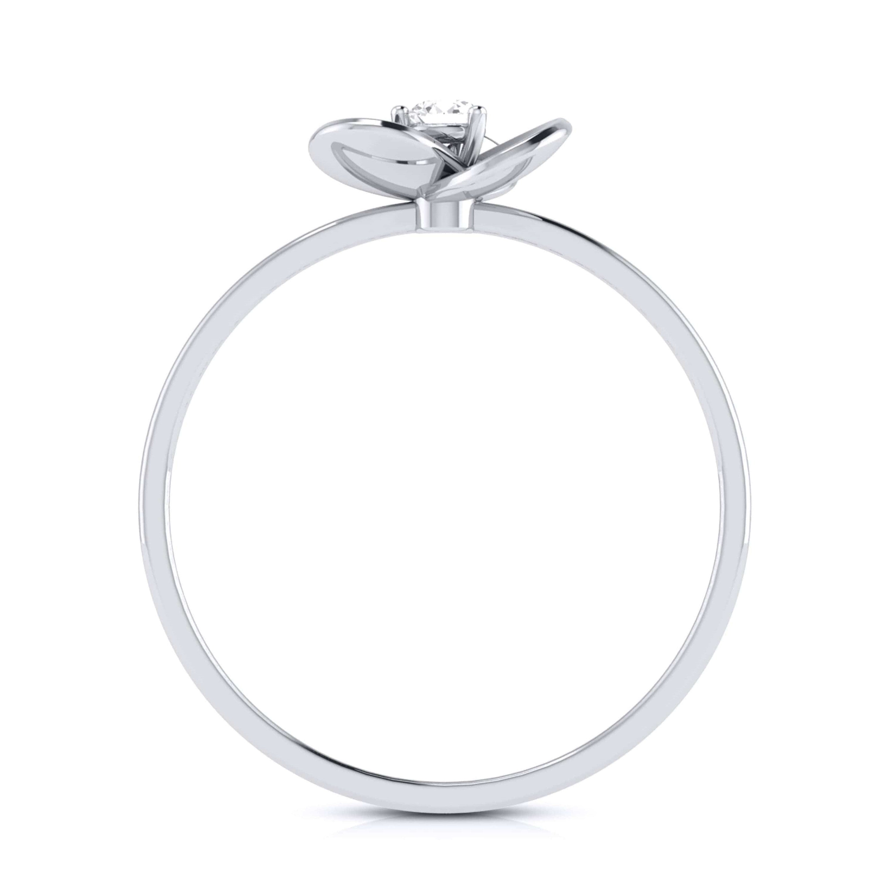 Platinum Ring for Women with Single Diamond JL PT LR 84