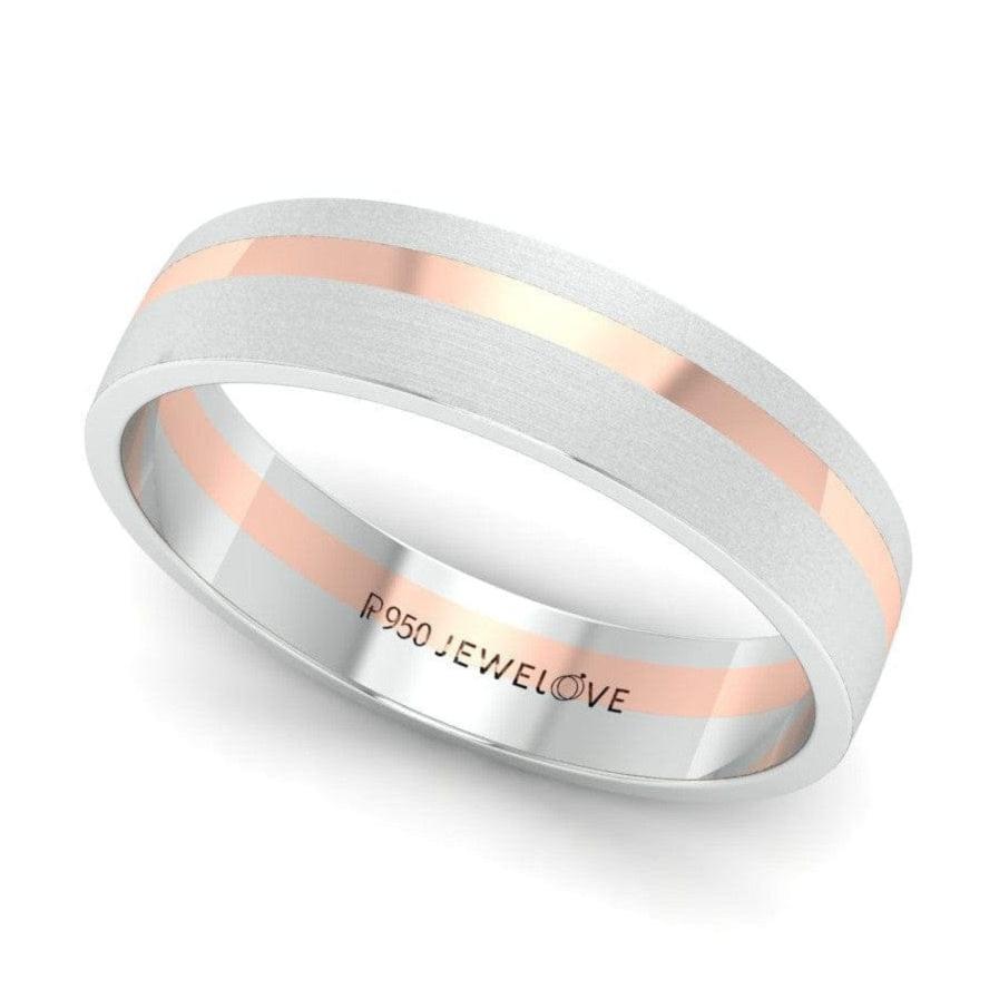 Platinum Ring with a Rose Gold Streak JL PT 1003