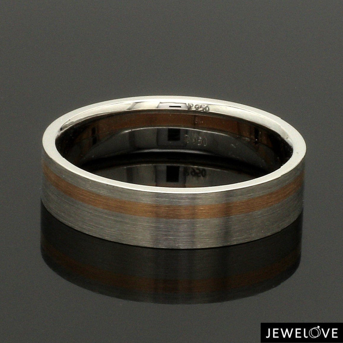 Platinum Ring with a Rose Gold Streak JL PT 1003