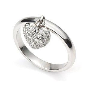 Platinum Ring with Diamond Heart Pendant JL PT 286