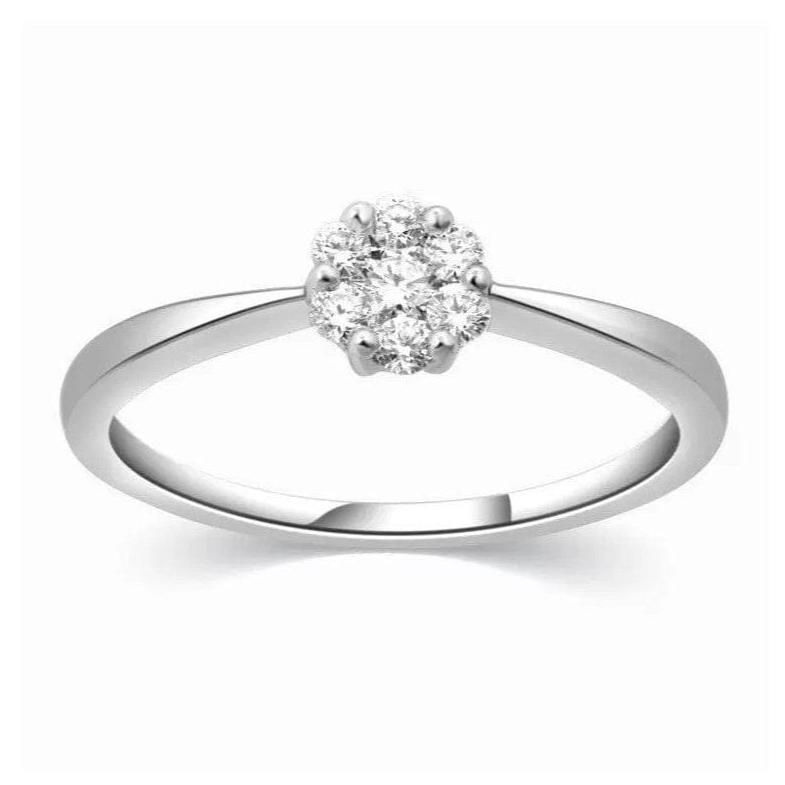 Platinum Ring with Seven Diamonds for Women JL PT 305