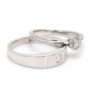 Platinum Rings for Couple with Single Diamonds JL PT 593