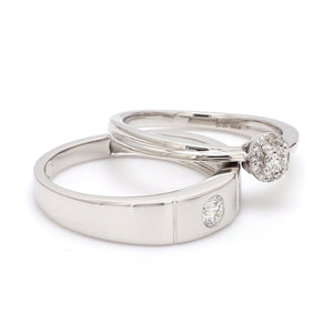 Platinum Rings for Couple with Single Diamonds JL PT 593