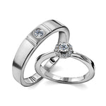 Load image into Gallery viewer, Platinum Rings for Couple with Single Diamonds JL PT 593
