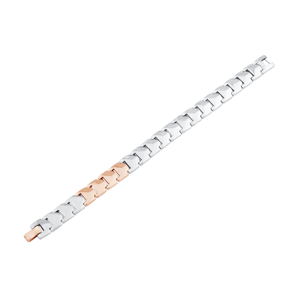 Platinum & Rose Gold Bracelet for Men JL PTB 0247