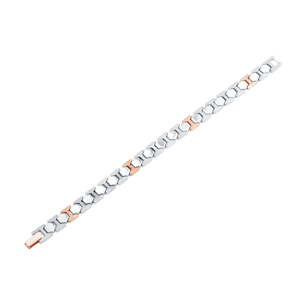 Platinum & Rose Gold Bracelet for Men JL PTB 0269