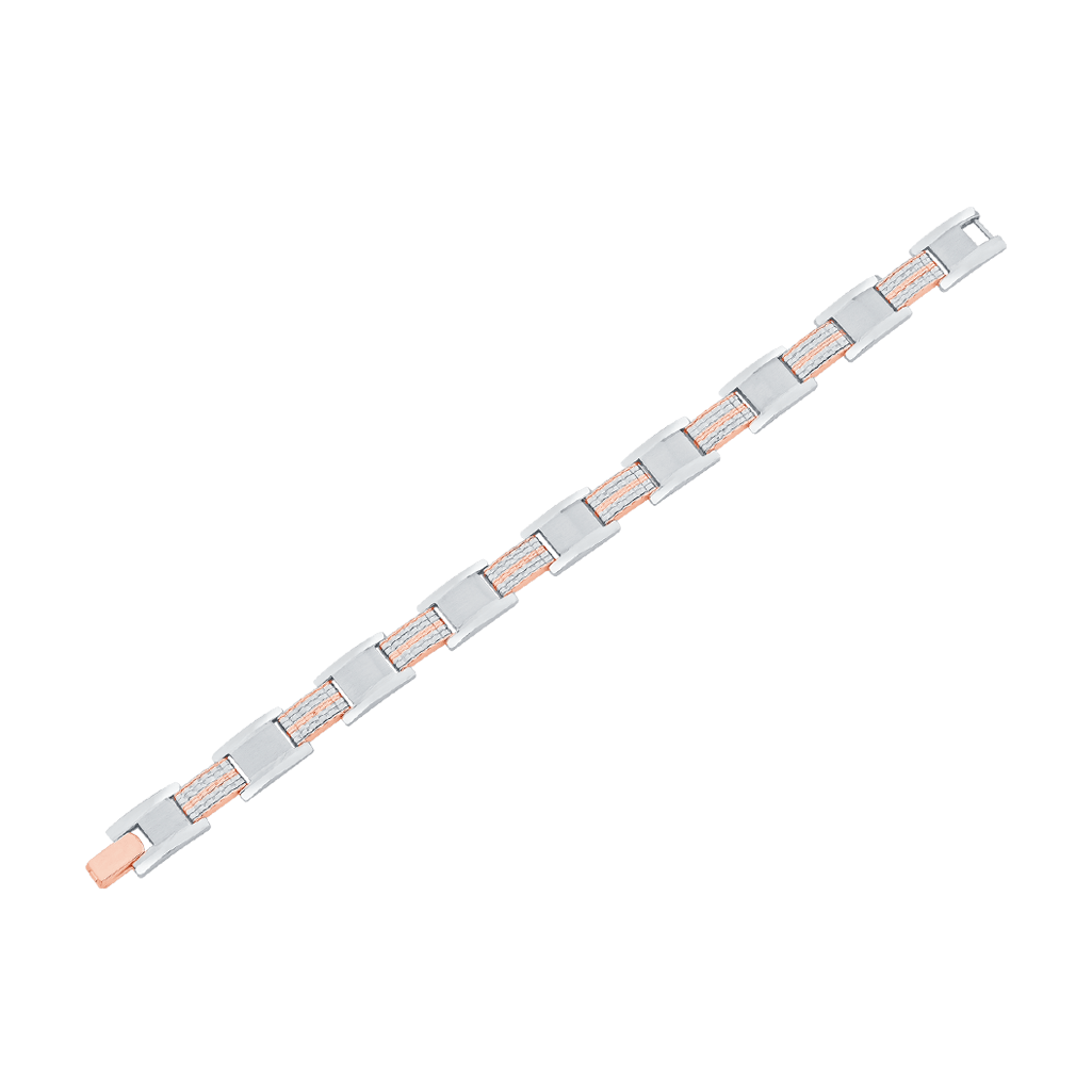 Platinum & Rose Gold Bracelet for Men JL PTB 0387