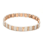 Load image into Gallery viewer, 8mm Platinum &amp; Rose Gold Bracelet for Men JL PTB 1063
