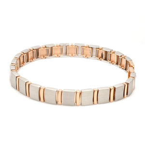 8mm Platinum & Rose Gold Bracelet for Men JL PTB 1063