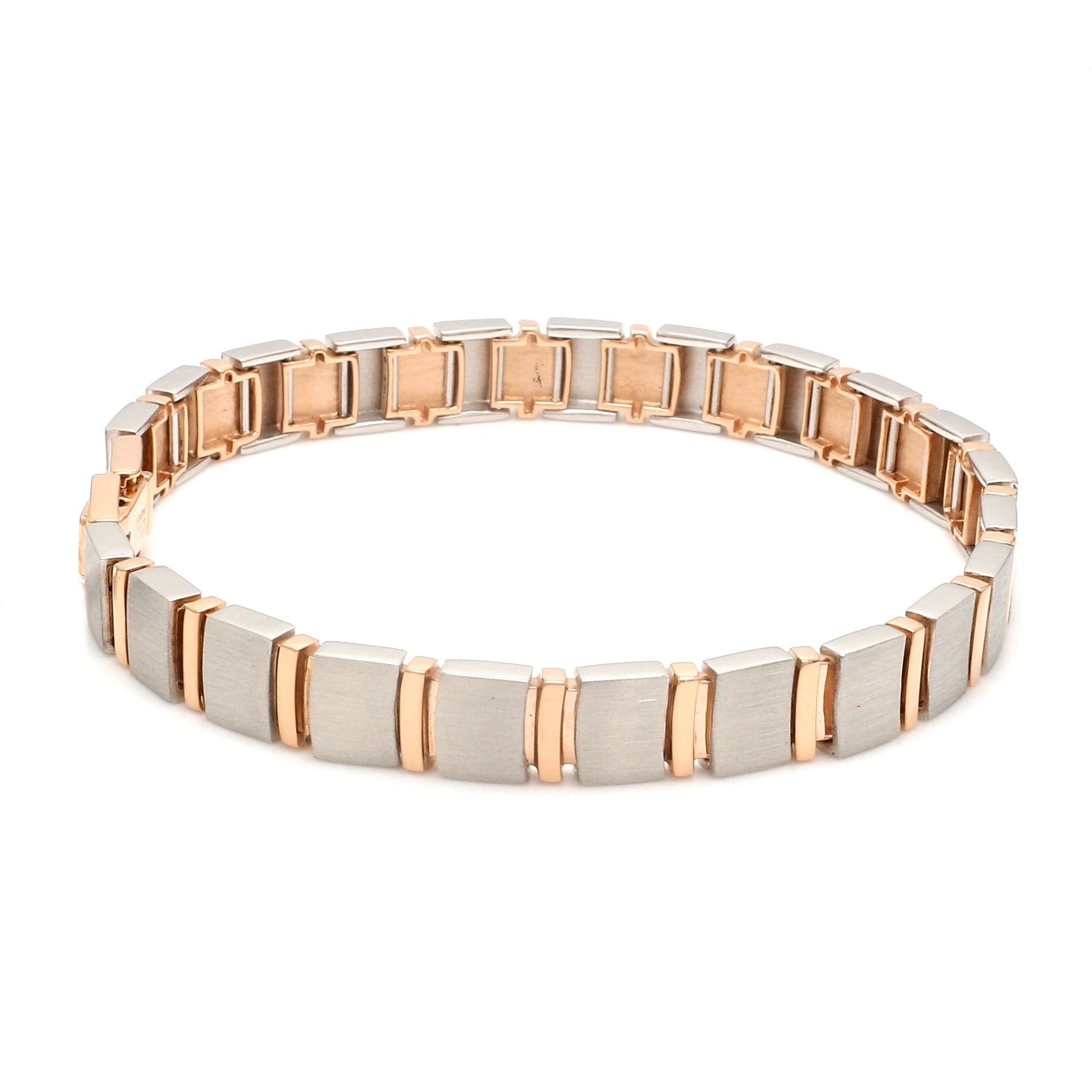 8mm Platinum & Rose Gold Bracelet for Men JL PTB 1063