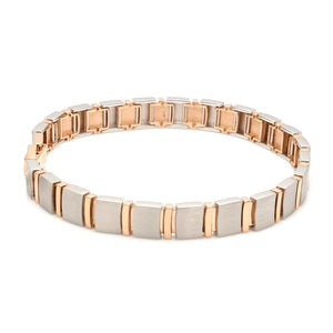 8mm Platinum & Rose Gold Bracelet for Men JL PTB 1063