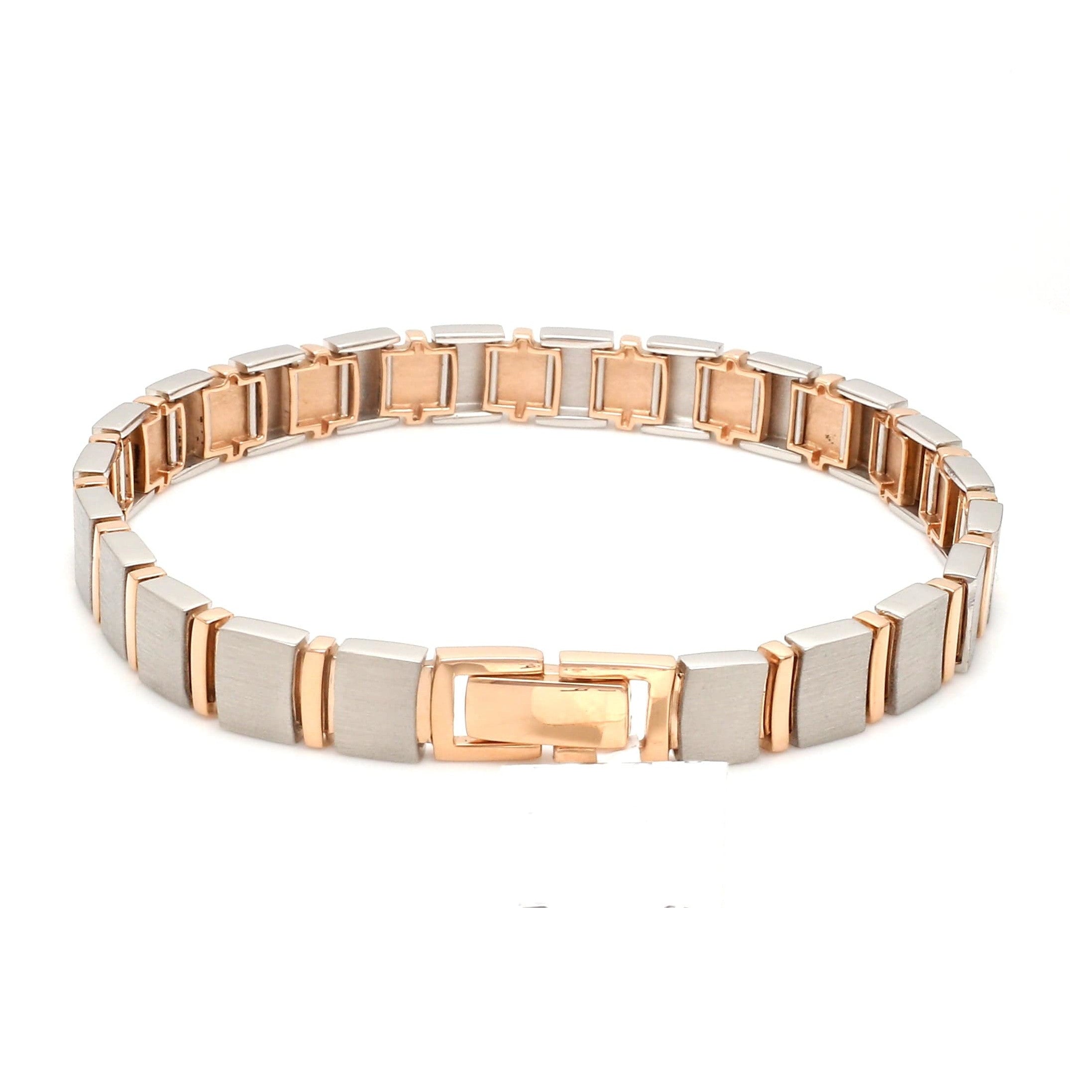 8mm Platinum & Rose Gold Bracelet for Men JL PTB 1063