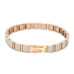 Load image into Gallery viewer, 8mm Platinum &amp; Rose Gold Bracelet for Men JL PTB 1063
