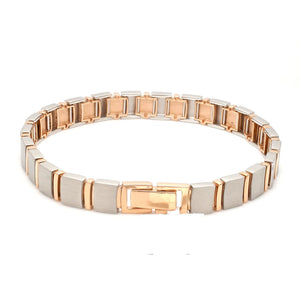 8mm Platinum & Rose Gold Bracelet for Men JL PTB 1063