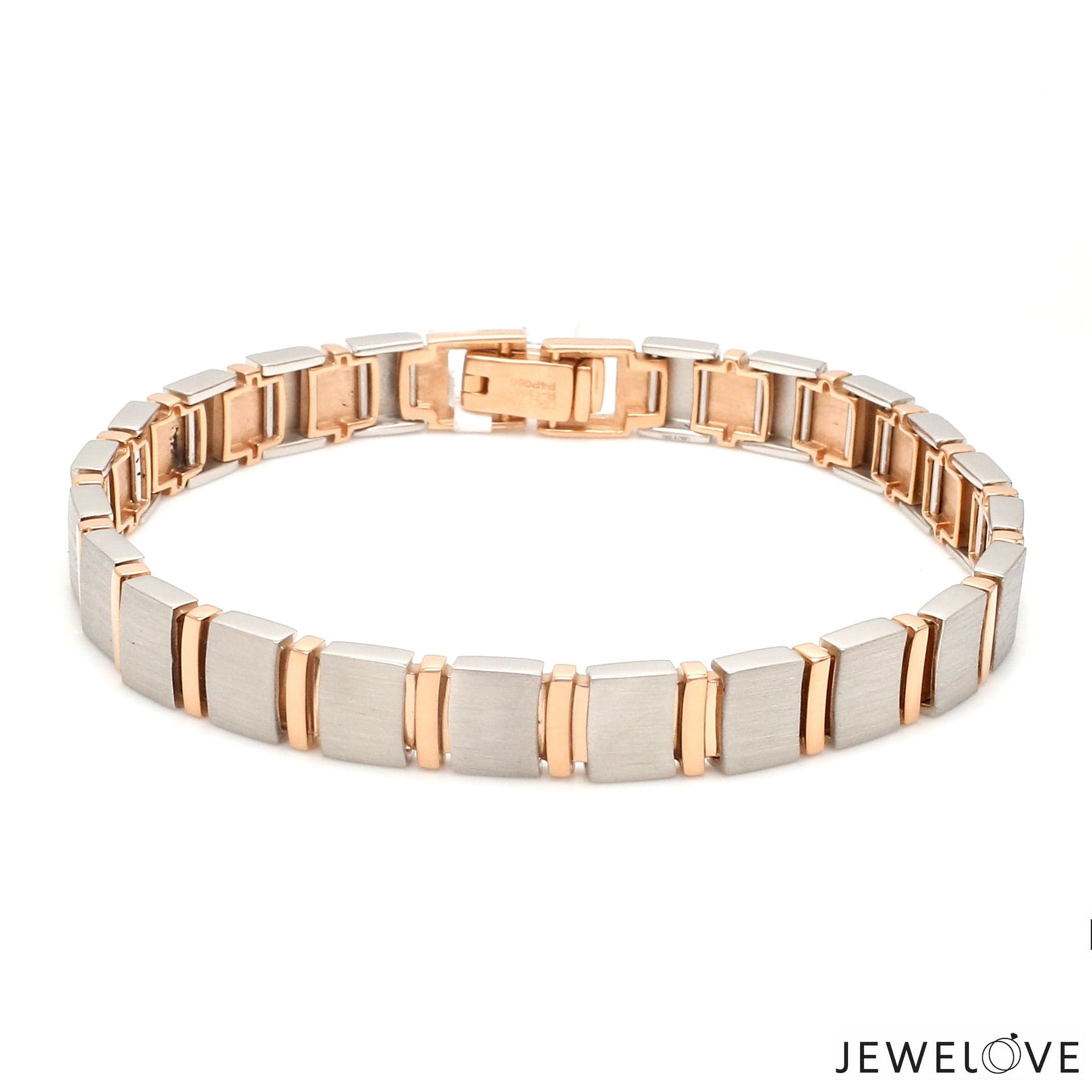 8mm Platinum & Rose Gold Bracelet for Men JL PTB 1063