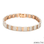 Load image into Gallery viewer, 8mm Platinum &amp; Rose Gold Bracelet for Men JL PTB 1063
