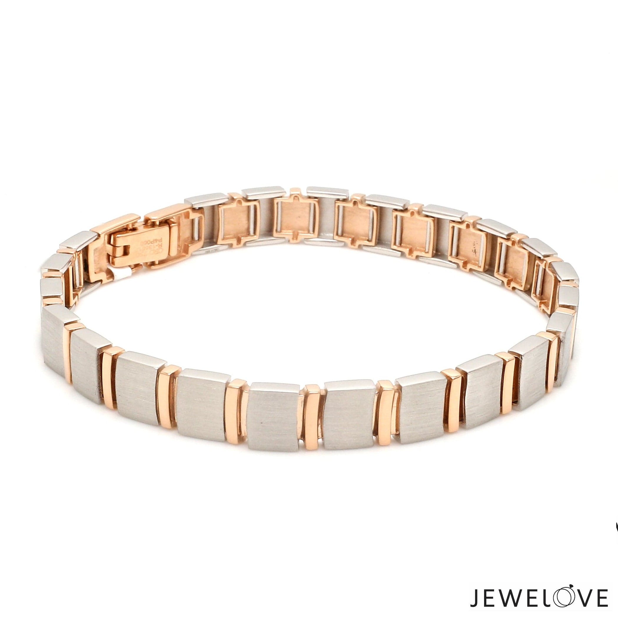 8mm Platinum & Rose Gold Bracelet for Men JL PTB 1063