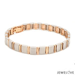 Load image into Gallery viewer, 8mm Platinum &amp; Rose Gold Bracelet for Men JL PTB 1063
