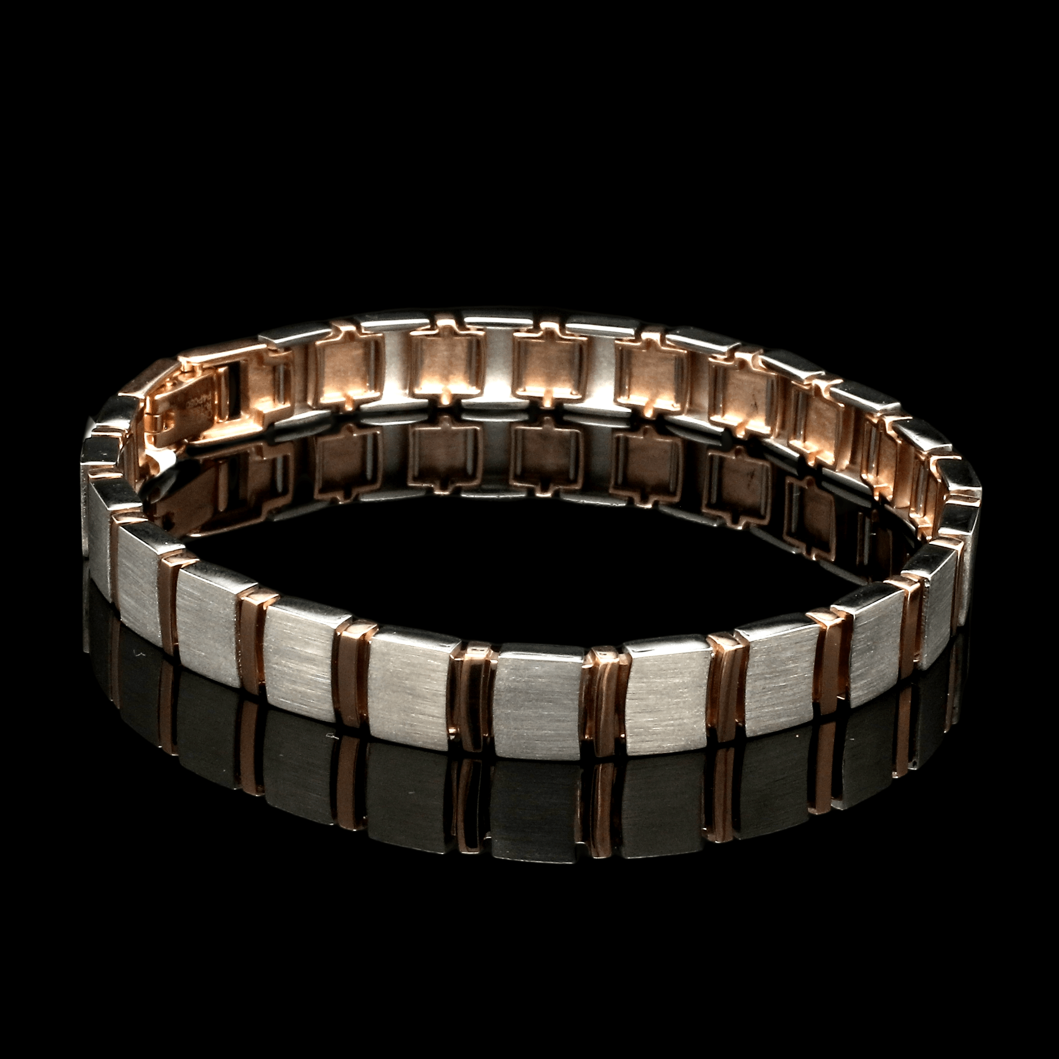 8mm Platinum & Rose Gold Bracelet for Men JL PTB 1063