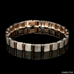 Load image into Gallery viewer, 8mm Platinum &amp; Rose Gold Bracelet for Men JL PTB 1063
