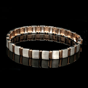 8mm Platinum & Rose Gold Bracelet for Men JL PTB 1063