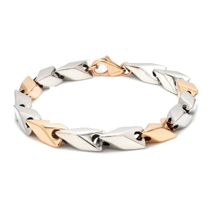 Platinum & Rose Gold Bracelet for Men JL PTB 1236