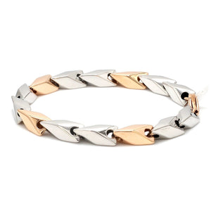 Platinum & Rose Gold Bracelet for Men JL PTB 1236