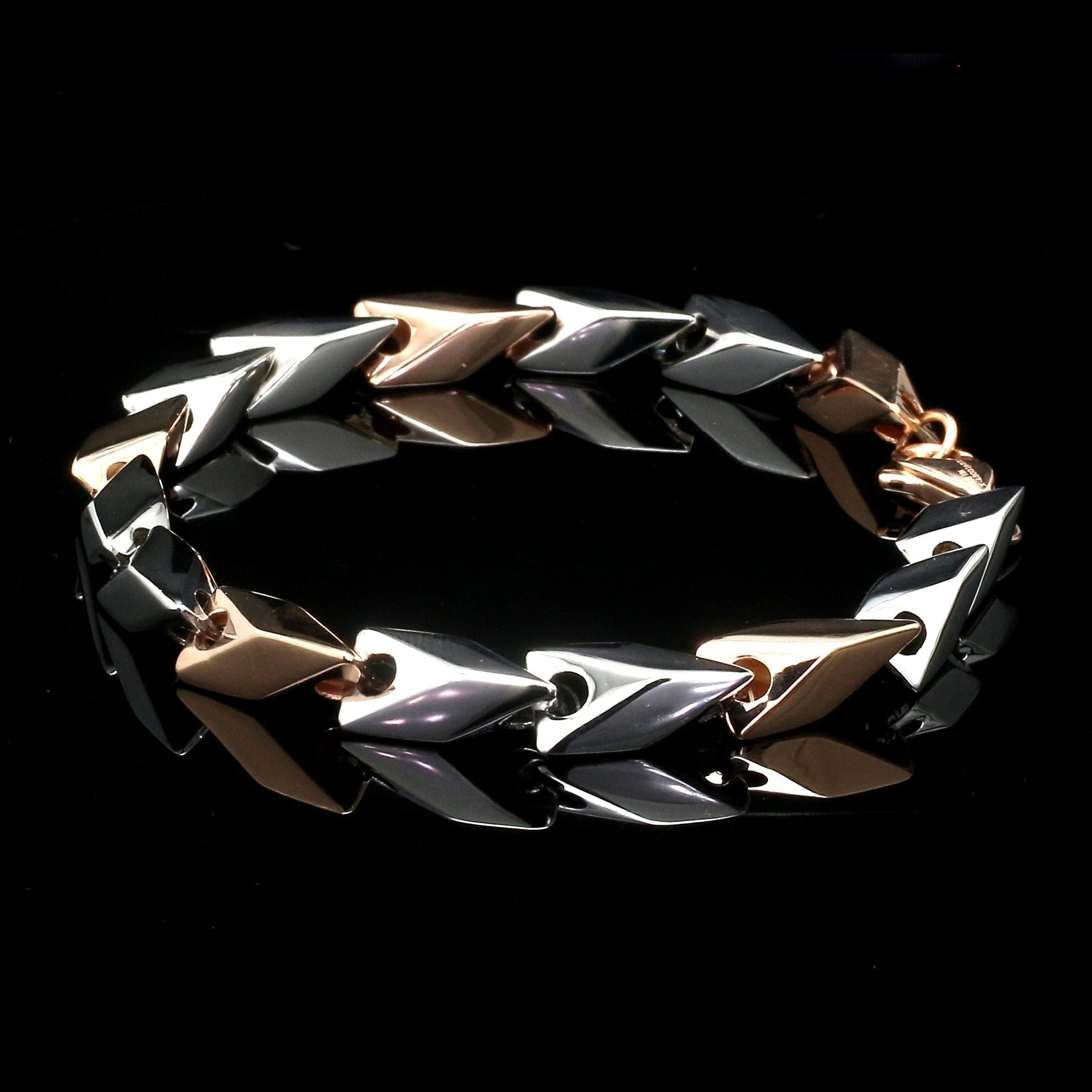 Platinum & Rose Gold Bracelet for Men JL PTB 1236