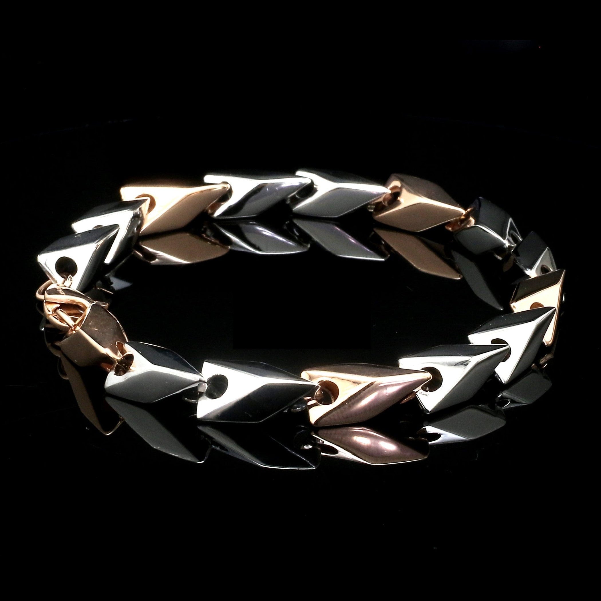 Platinum & Rose Gold Bracelet for Men JL PTB 1236