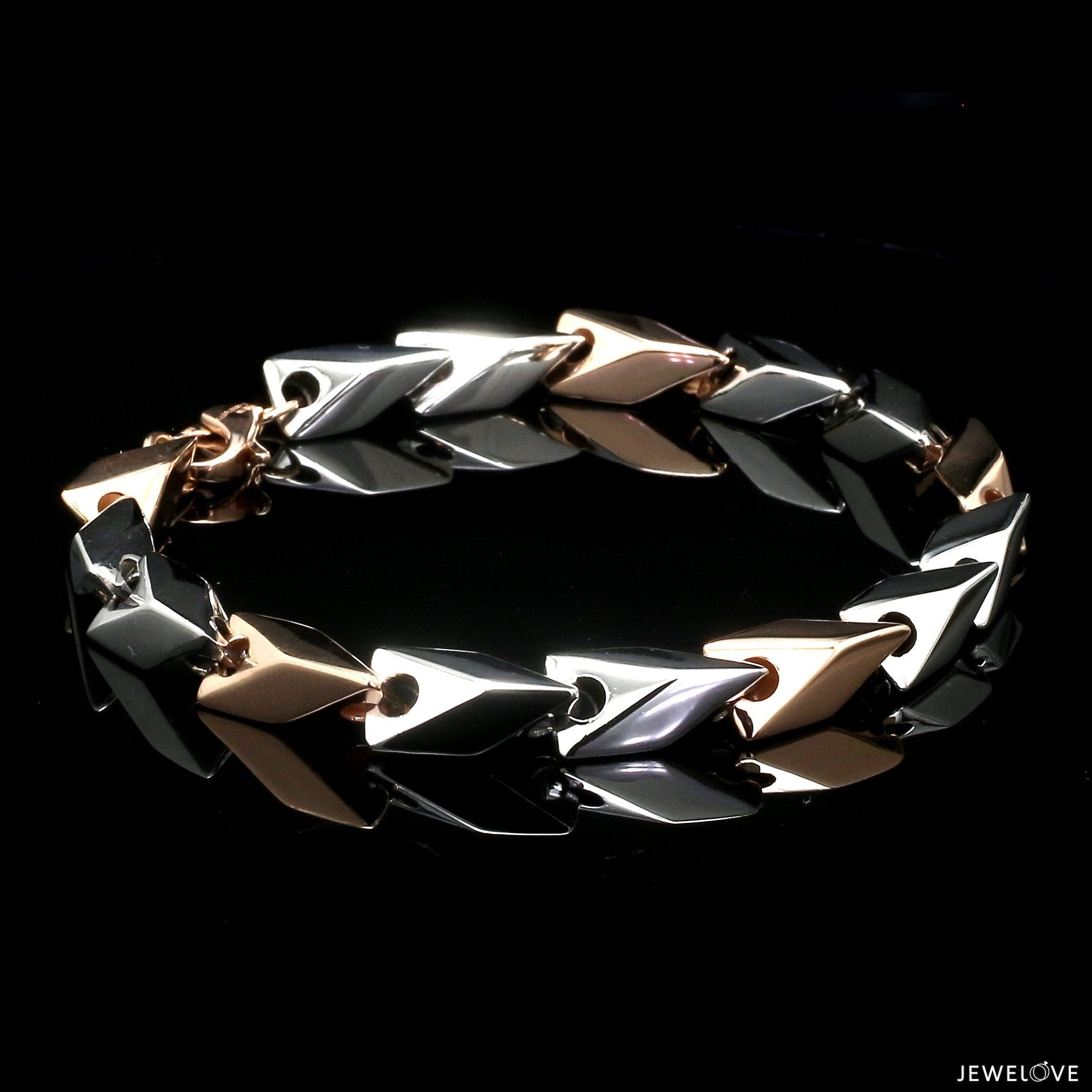 Platinum & Rose Gold Bracelet for Men JL PTB 1236