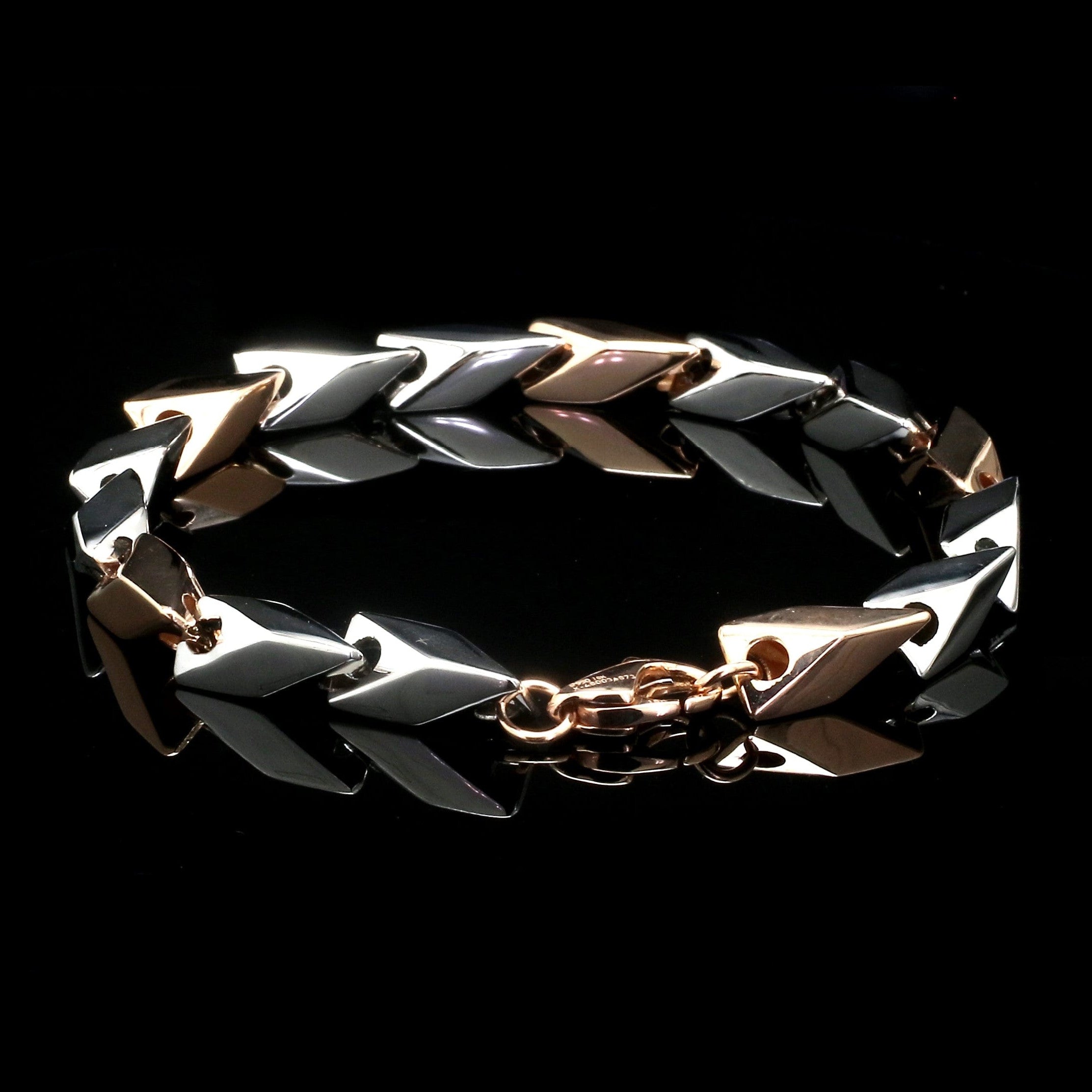 Platinum & Rose Gold Bracelet for Men JL PTB 1236