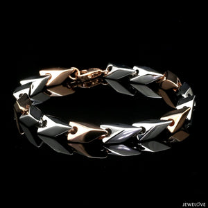 Platinum & Rose Gold Bracelet for Men JL PTB 1236