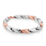 Load image into Gallery viewer, Platinum &amp; Rose Gold Bracelet for Men JL PTB 1236
