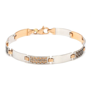 Platinum & Rose Gold Bracelet for Men JL PTB 1091