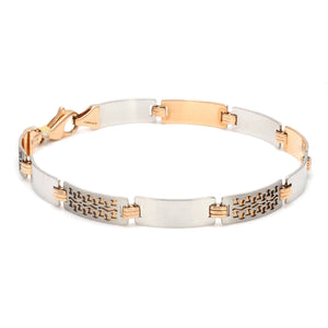 Platinum & Rose Gold Bracelet for Men JL PTB 1091