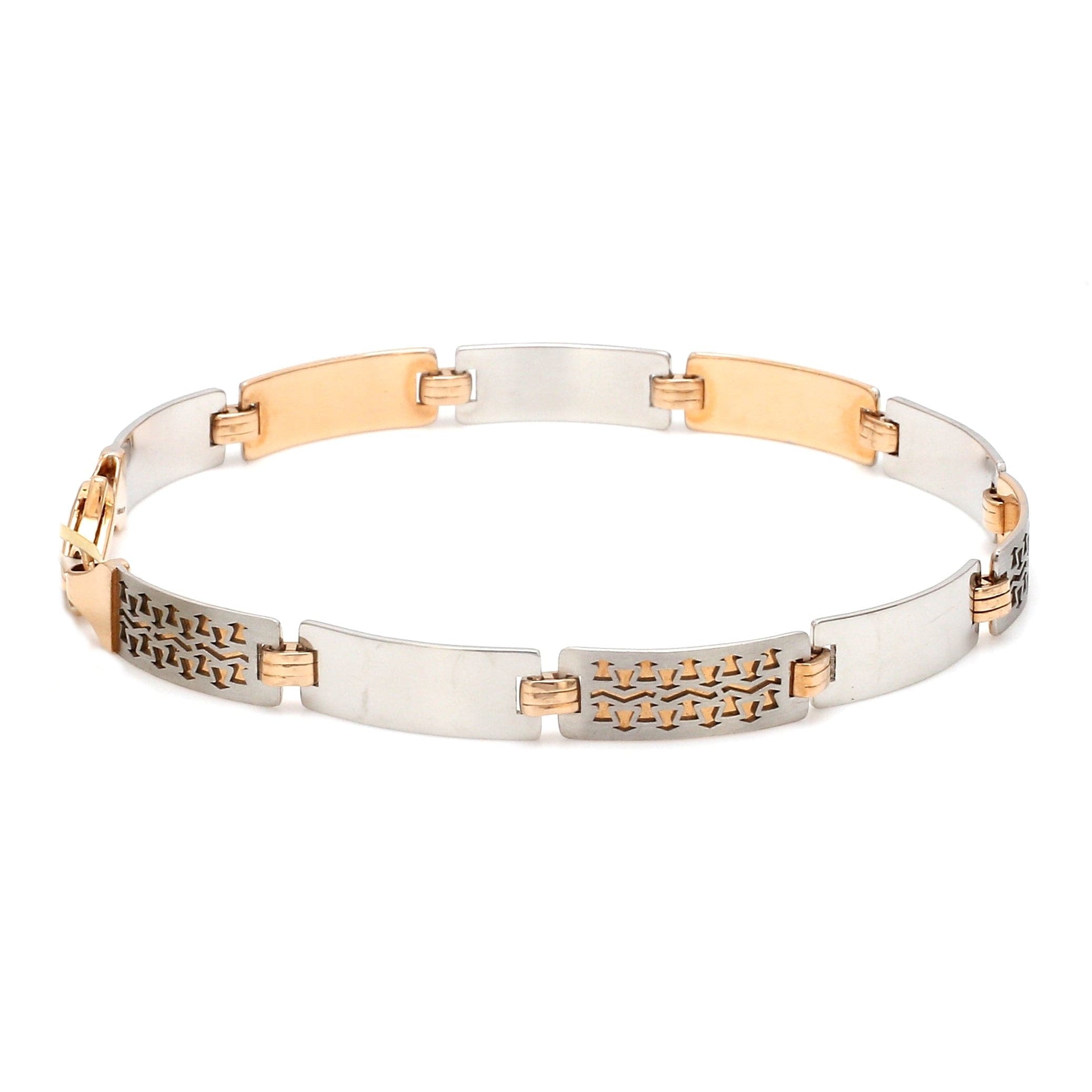 Platinum & Rose Gold Bracelet for Men JL PTB 1091