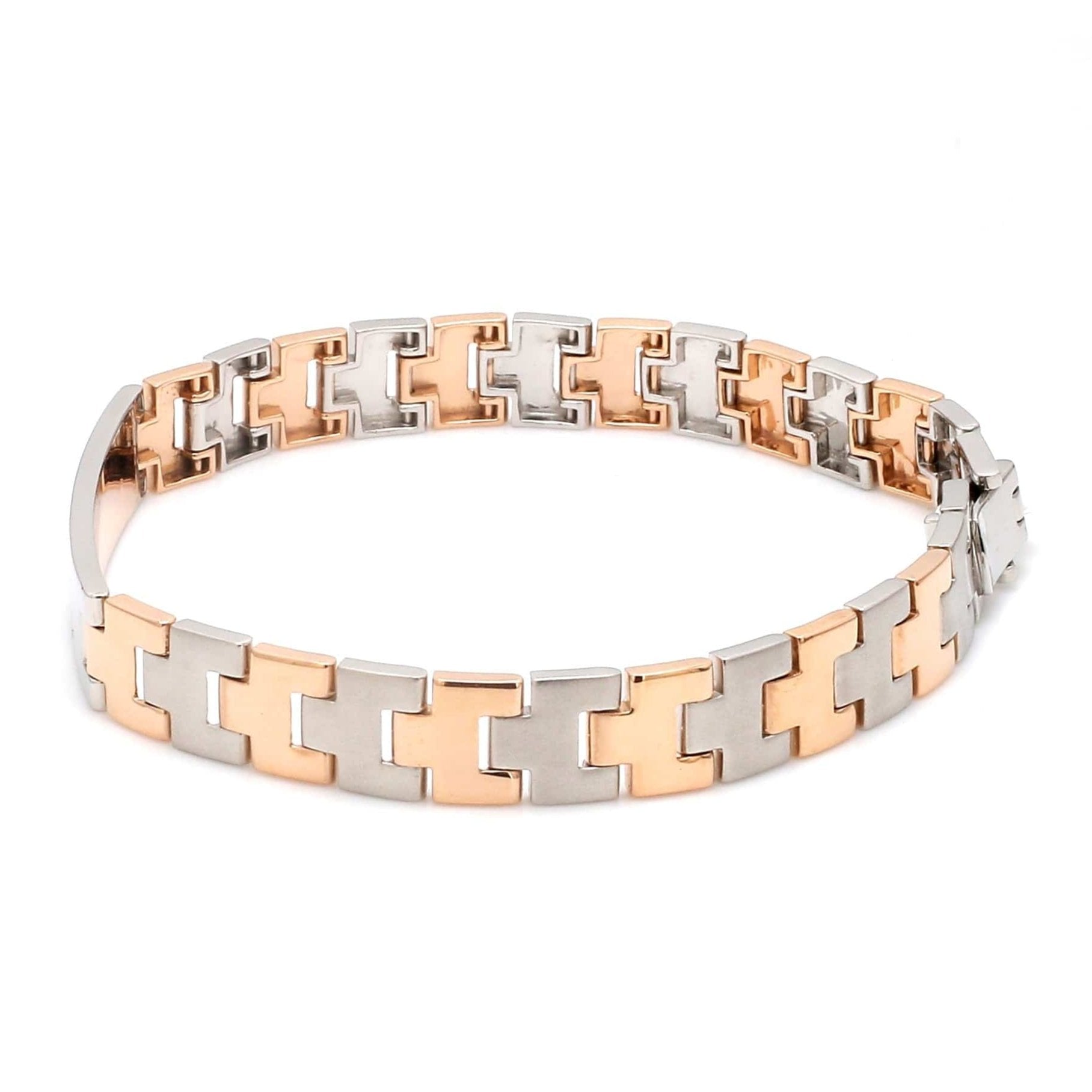 Platinum & Rose Gold Bracelet for Men JL PTB 1096