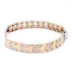 Load image into Gallery viewer, Platinum &amp; Rose Gold Bracelet for Men JL PTB 1096
