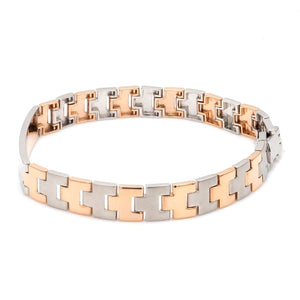 Platinum & Rose Gold Bracelet for Men JL PTB 1096