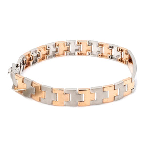 Platinum & Rose Gold Bracelet for Men JL PTB 1096