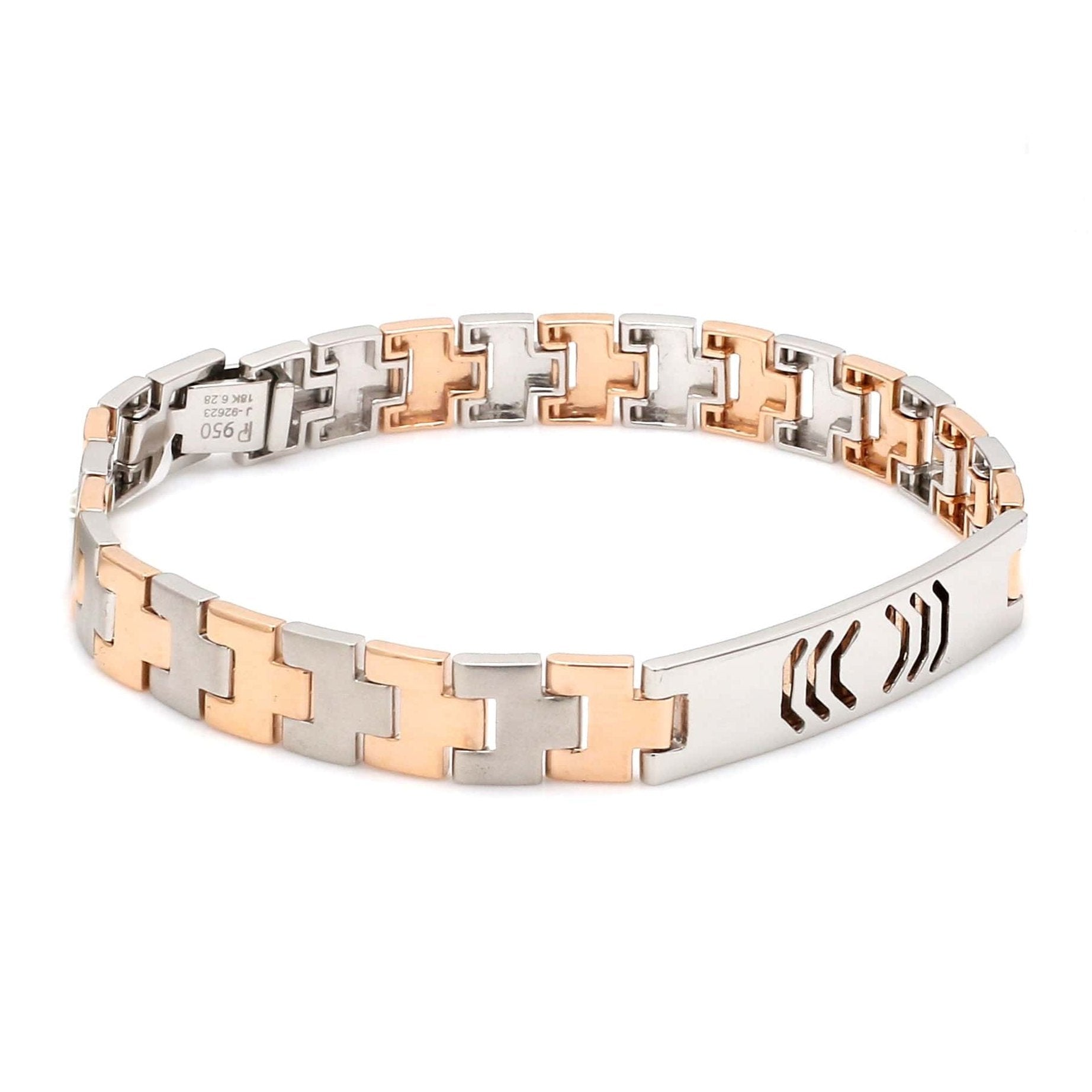 Platinum & Rose Gold Bracelet for Men JL PTB 1096