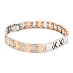 Load image into Gallery viewer, Platinum &amp; Rose Gold Bracelet for Men JL PTB 1096
