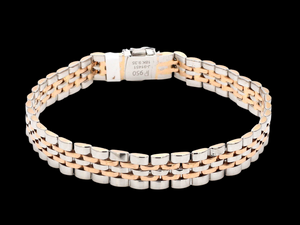 Platinum & Rose Gold Bracelet for Men JL PTB 1097